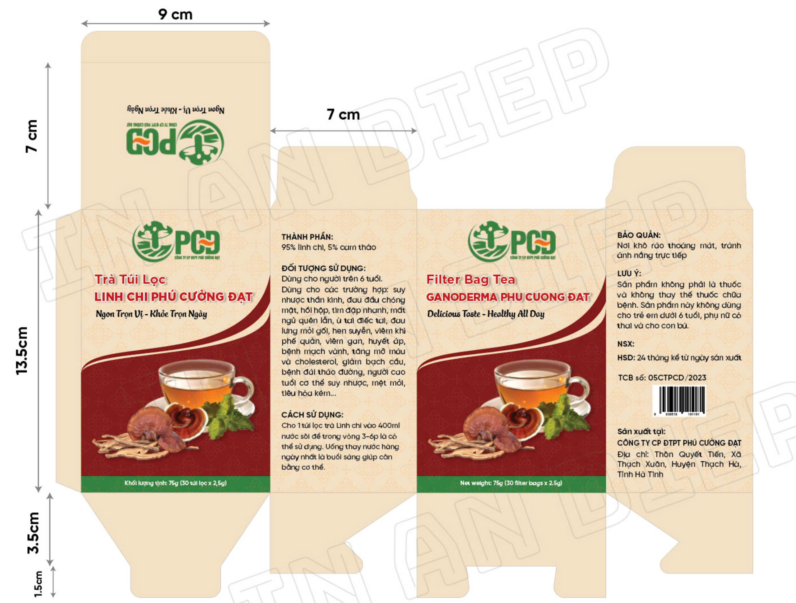 Trà túi lọc linh chi 